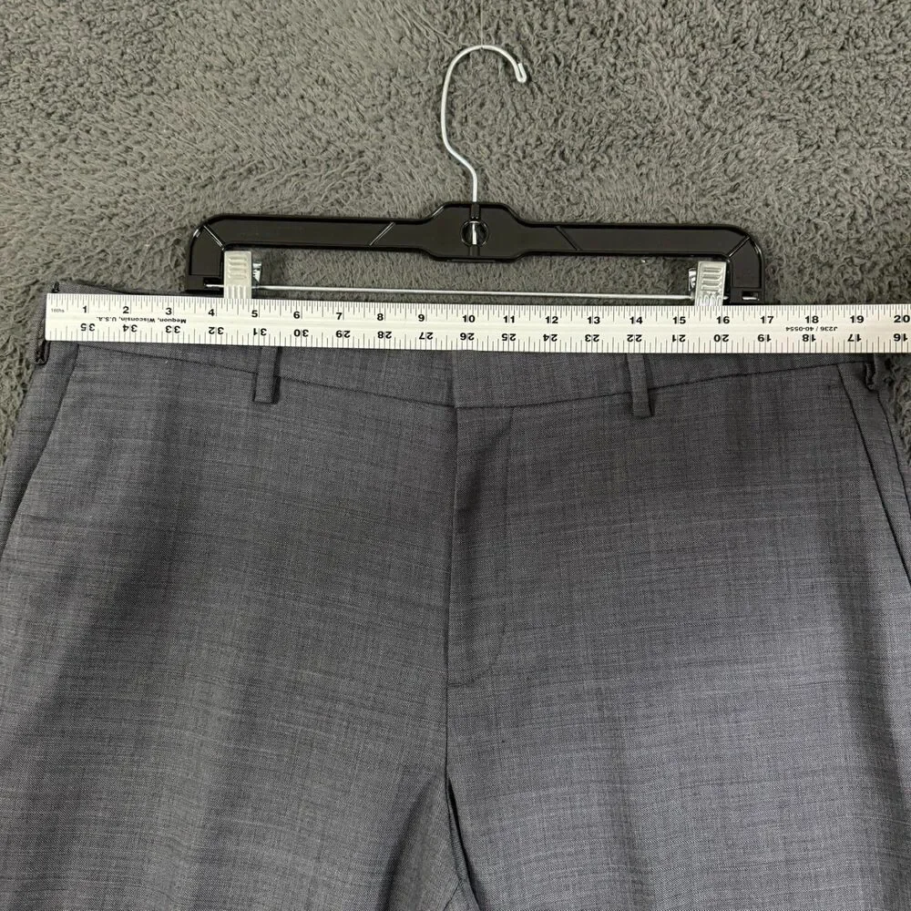 J Crew Dress Pants Mens 38x32 Gray Bowery Slim Fit Four Season Wool Stretch